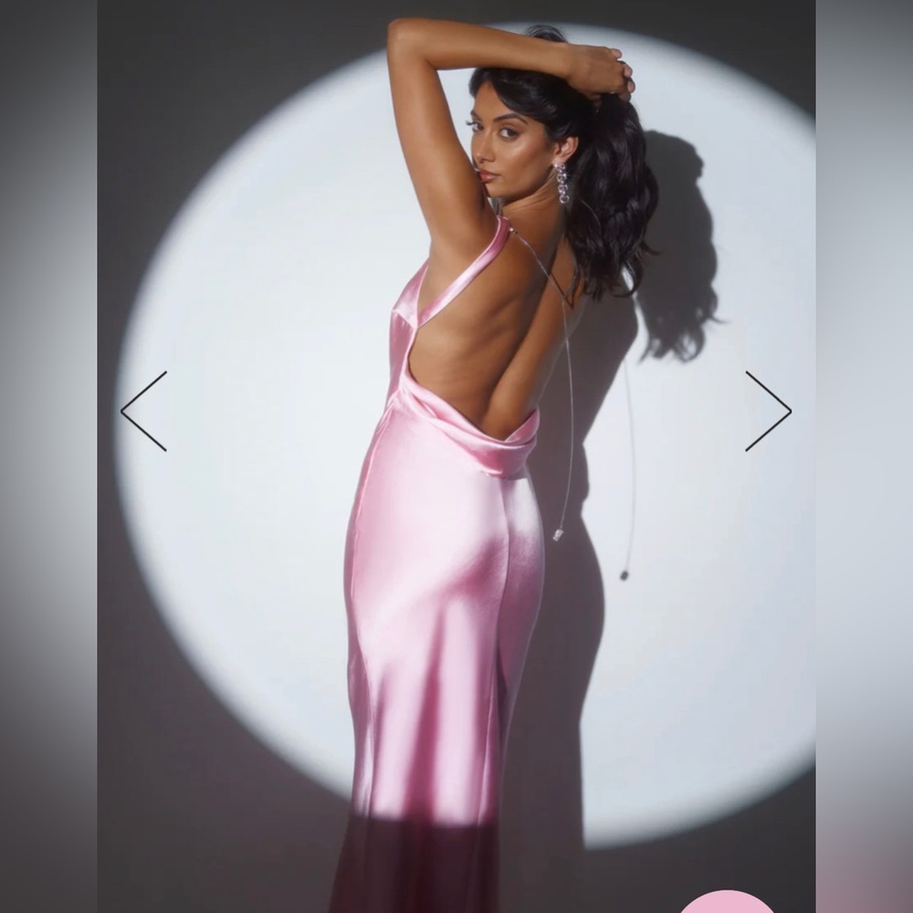 Runaway The Label Satin Pink Maxi Dress sz XS
